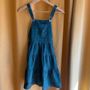 Zara green corduroy apron dress (kids 11-12)